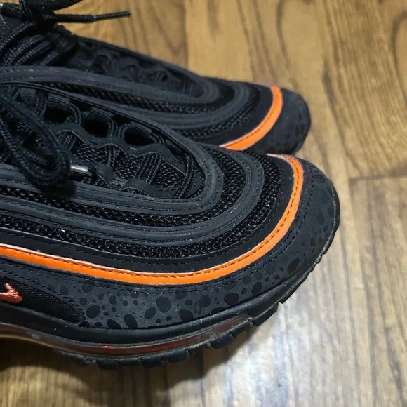 Nike Air Max 97 'Black Safety Orange' Sneakers - Picture 4 of 11